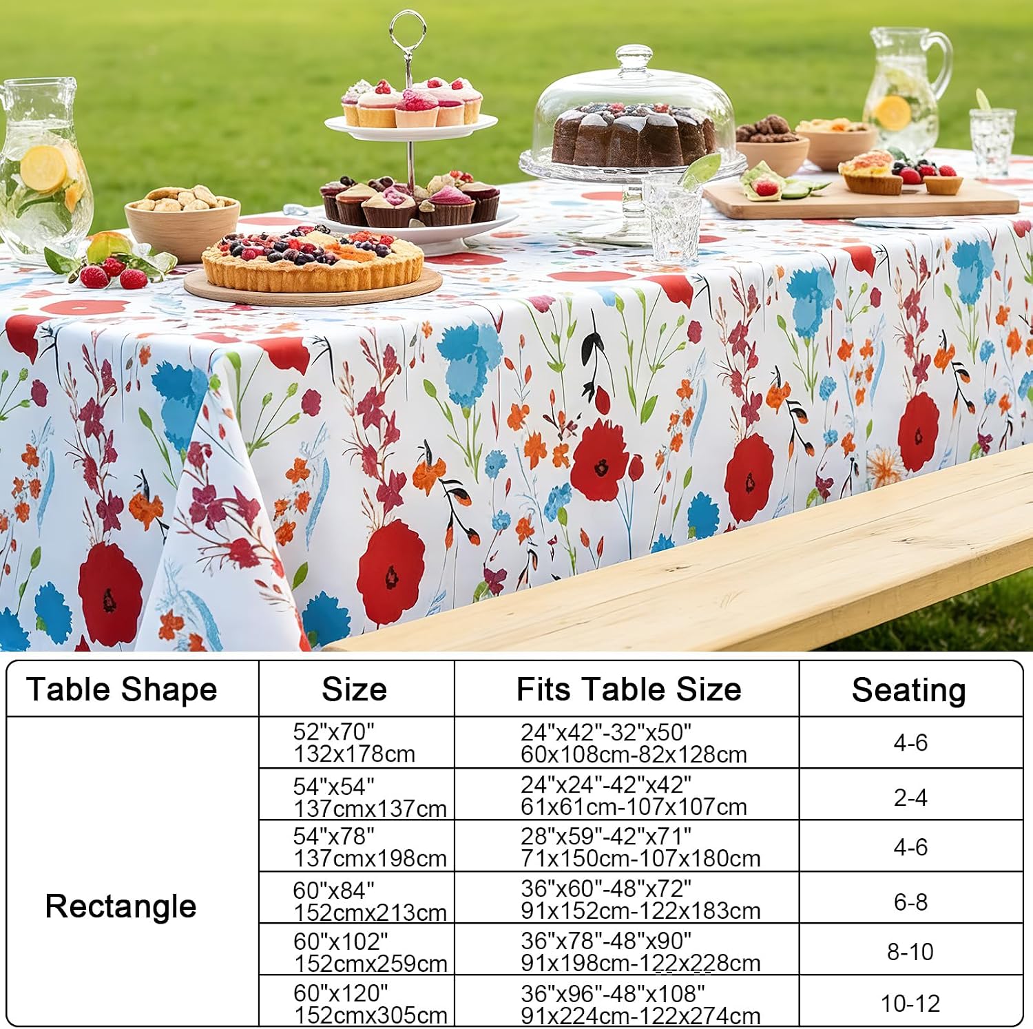 Smiry Rectangle Table Cloth, Waterproof Vinyl Tablecloths with Flannel Backing, Wipeable Spillproof Plastic Table Cover for Dinner and Outdoor (White, 60" x 120")