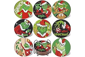 Mesmerizing Grinch-Themed Diamond Art Coasters