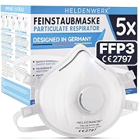 HELDENWERK FFP3 Maske mit Ventil 5/10/20er Set Atemschutzmaske