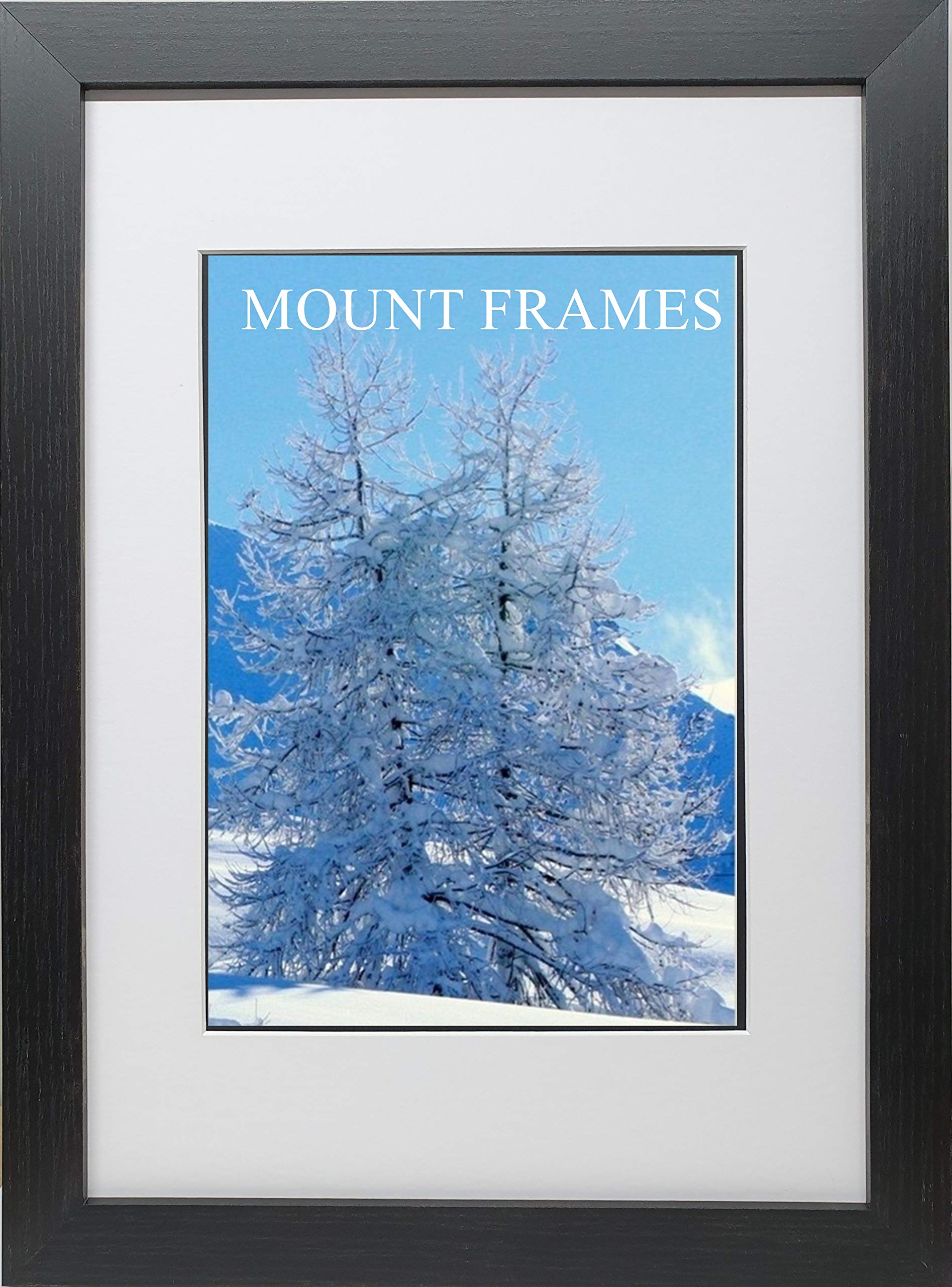 BLACK FRAMES WITH MOUNT/BLACK MOUNT/WHITE MOUNT (BLACK FRAME WHITE MOUNT, A3 FOR A4 PICTURE)