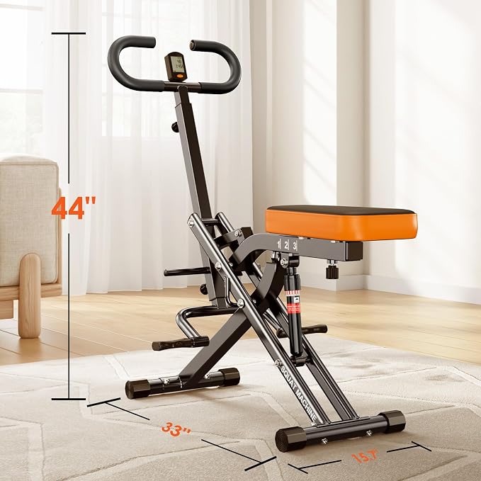 Máquina de remo y sentadillas plegable para ejercicio corporal miniatura 2