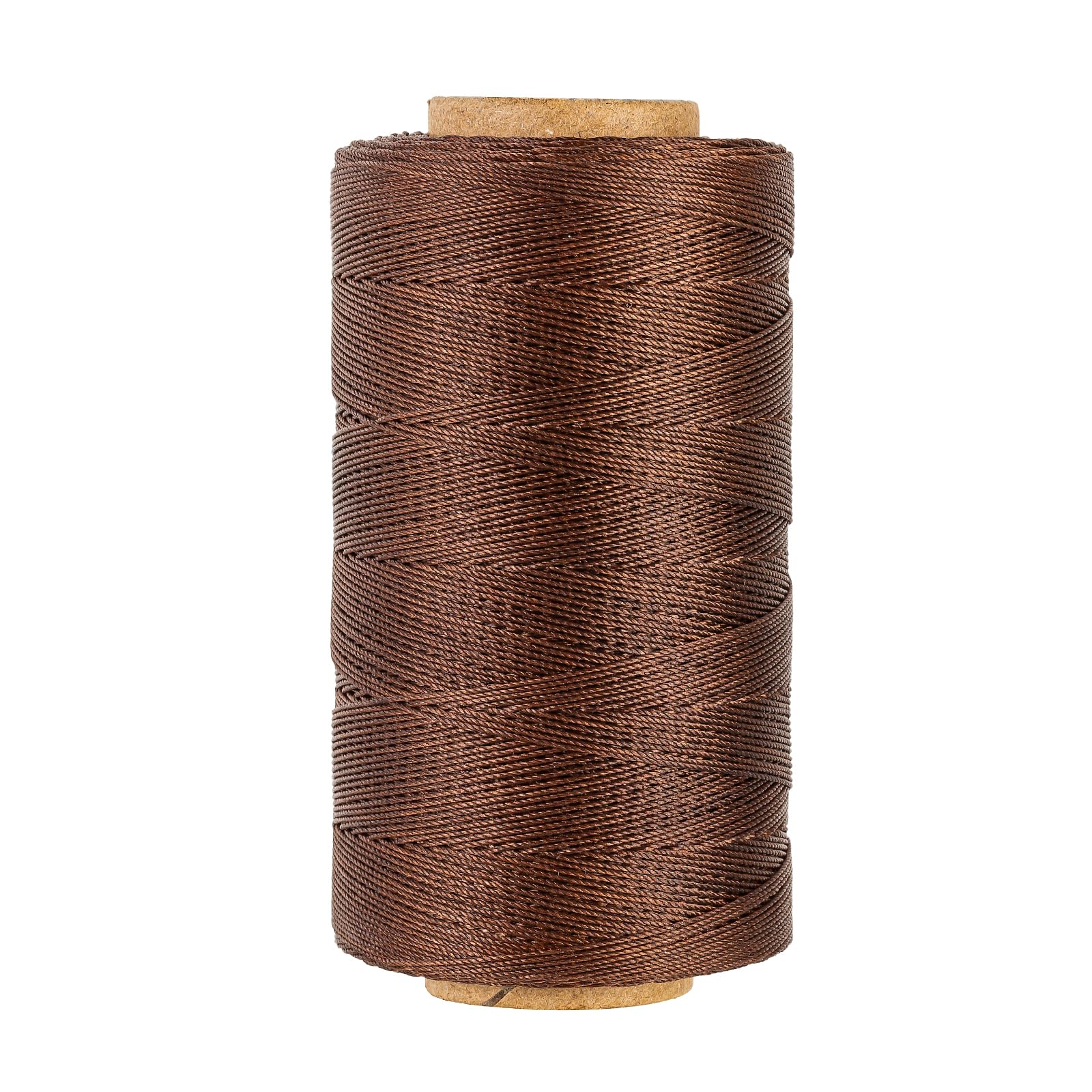 Sturdy Bonded Waxed Polyester Thread, 0.55mm, 437 Yards Wax String Cord - Deep Coffee for Leather, Hand Sewing, Stitching, Bookbinding, Beading, Bracelets and Macrame Jewelry Making