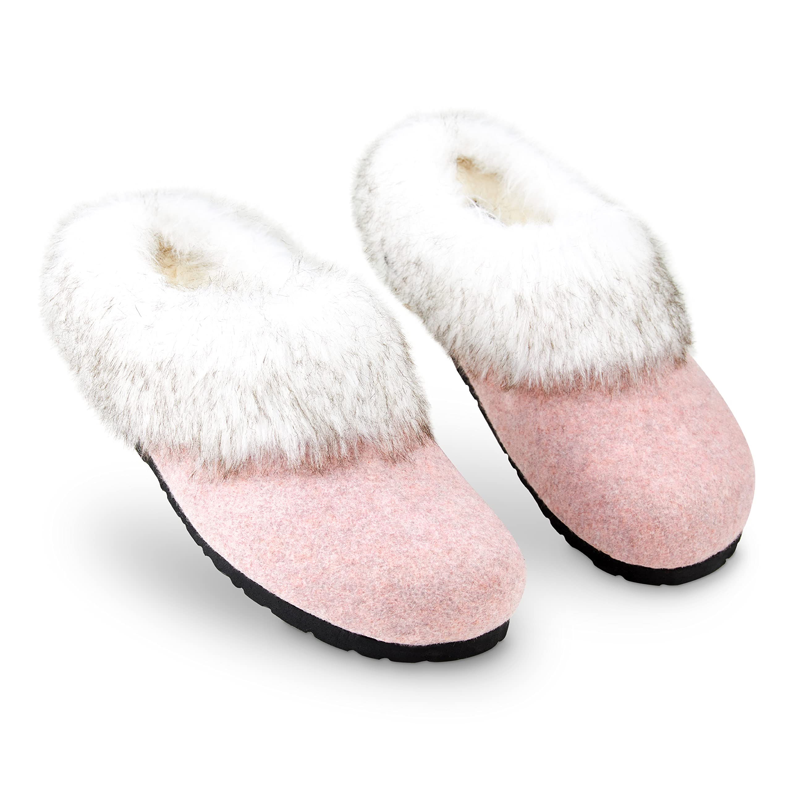 DUNLOP Pantofole Donna, Ciabatte Pelose Donna Invernali da Casa Antiscivolo con Suola in Gomma