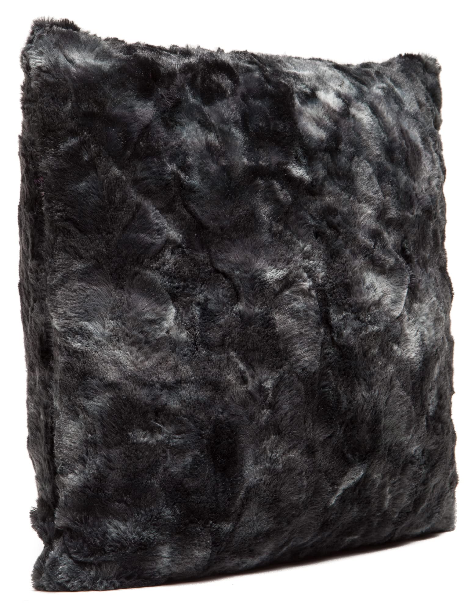 Chanasya Super Soft Fuzzy Faux Fur Cozy Warm Fluffy Black Fur Throw