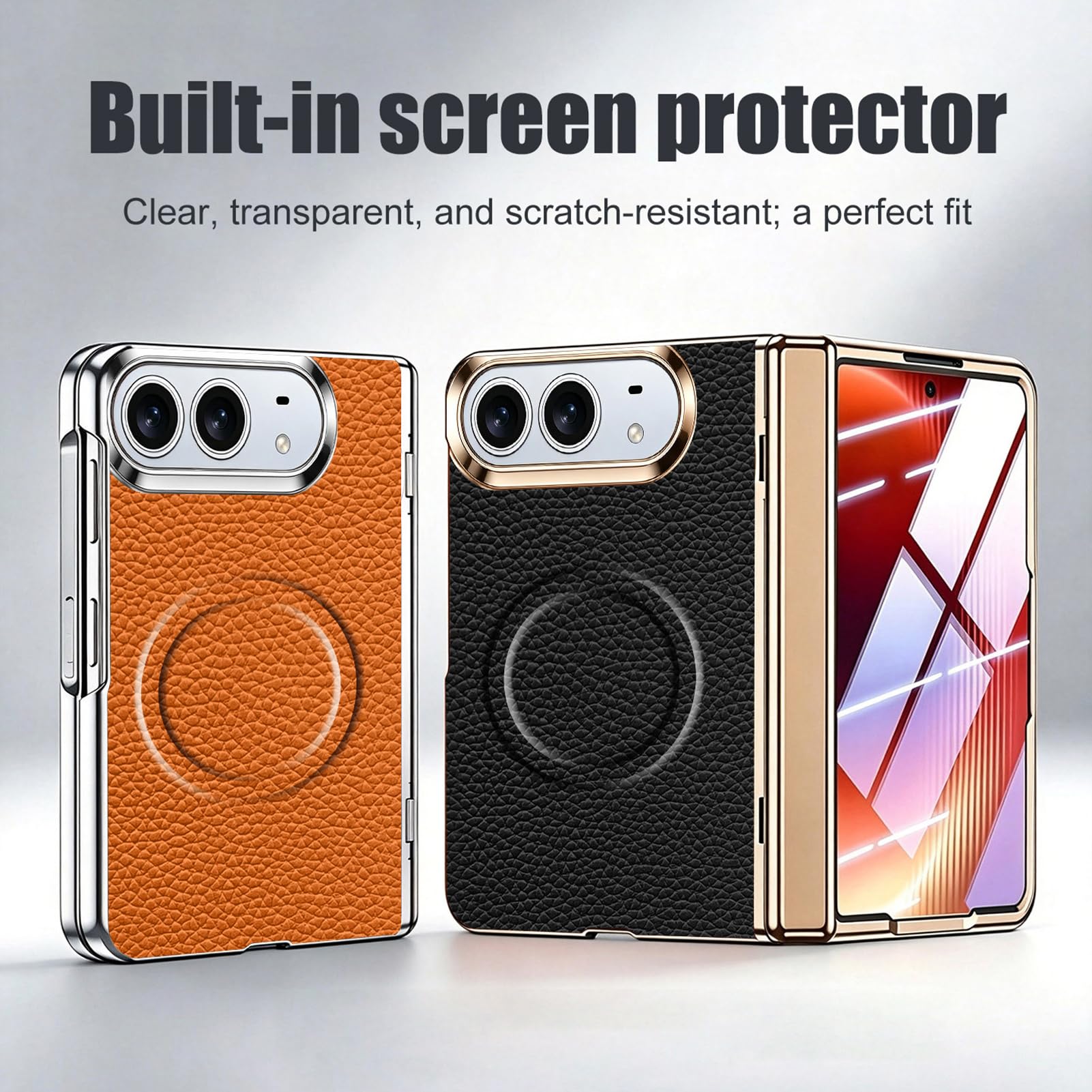 Magnétique Coque Pour iPhone Duo, Luxe Galvanisé Charnière Protection Écran
