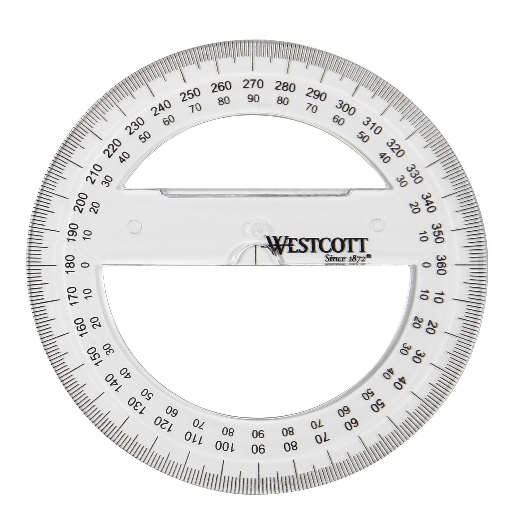 Goniometro Westcott 360° Trasparente 10 Cm - Plastica Per Scuola E Ufficio - Foto 4