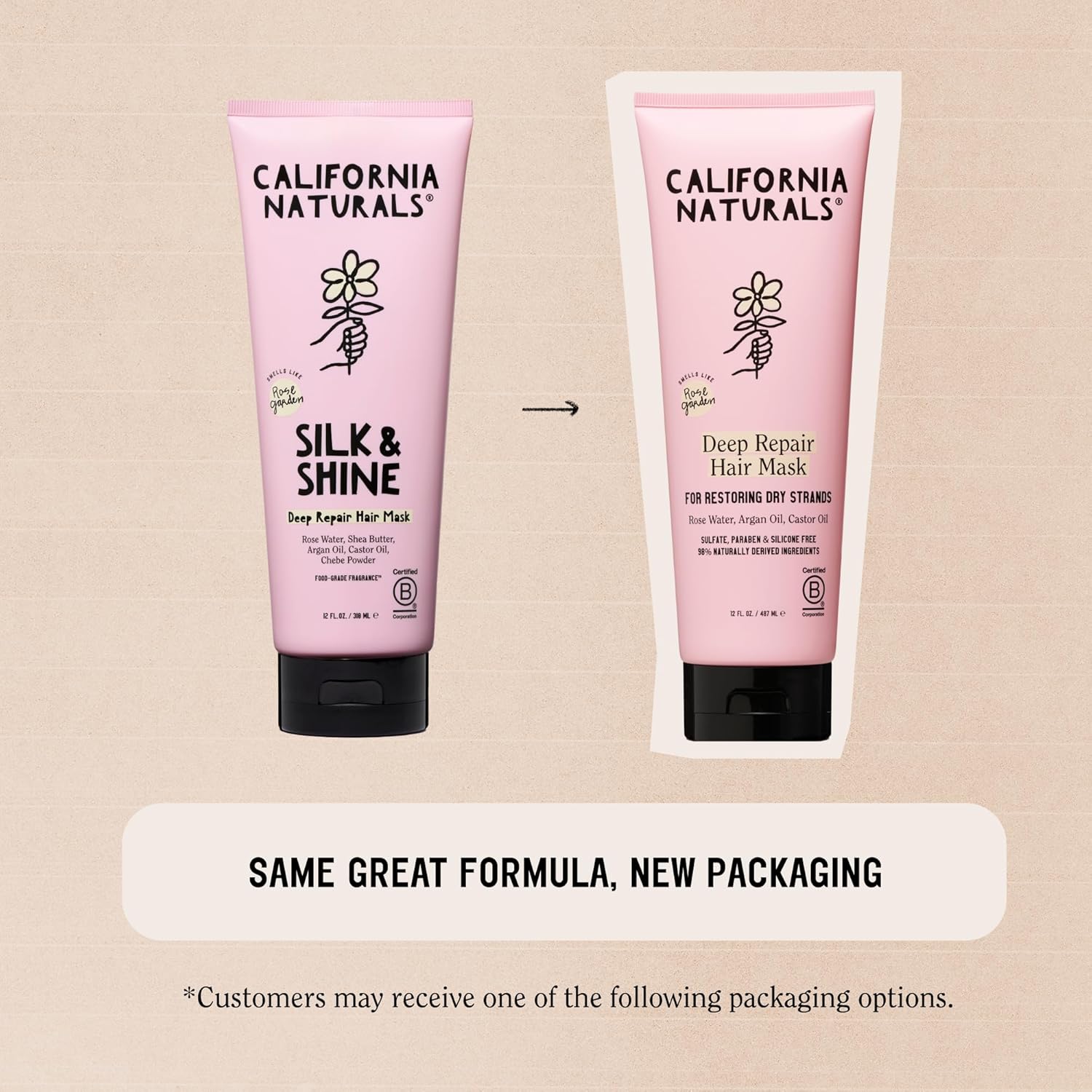 California Naturals Deep Repair Hair Mask, Paraben and Sulfate Free, Deep Conditioner for Dry, Damaged Hair, Vegan, Hydrating and Conditioning, For Curly, Frizzy, All Hair Types, 12 fl oz - Image 3