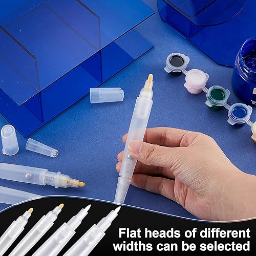 Miniatura 4 de Juego de 6 marcadores de pintura de recambio en blanco de doble extremo recargables, marcadores vacíos recargables para pintar, rellenar con tu