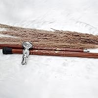 Vista 13 de Bastones de lujo Bastón hecho a mano de palisandro con barras decorativas cromadas de latón macizo Nagina International