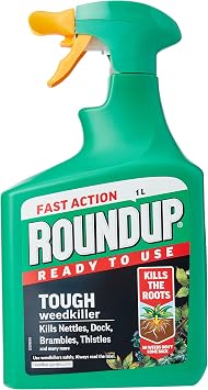 Roundup Fast Action Weedkiller Pump 'N Go Ready To Use Spray, 5 Litre & Tough Weedkiller, Spray, 1 Litre