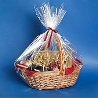 Vista 7 de Morepack Bolsas grandes de celofán/celofán, 30 x 40 pulgadas, bolsas transparentes de plástico OPP, envoltura de celofán para cestas de regalo