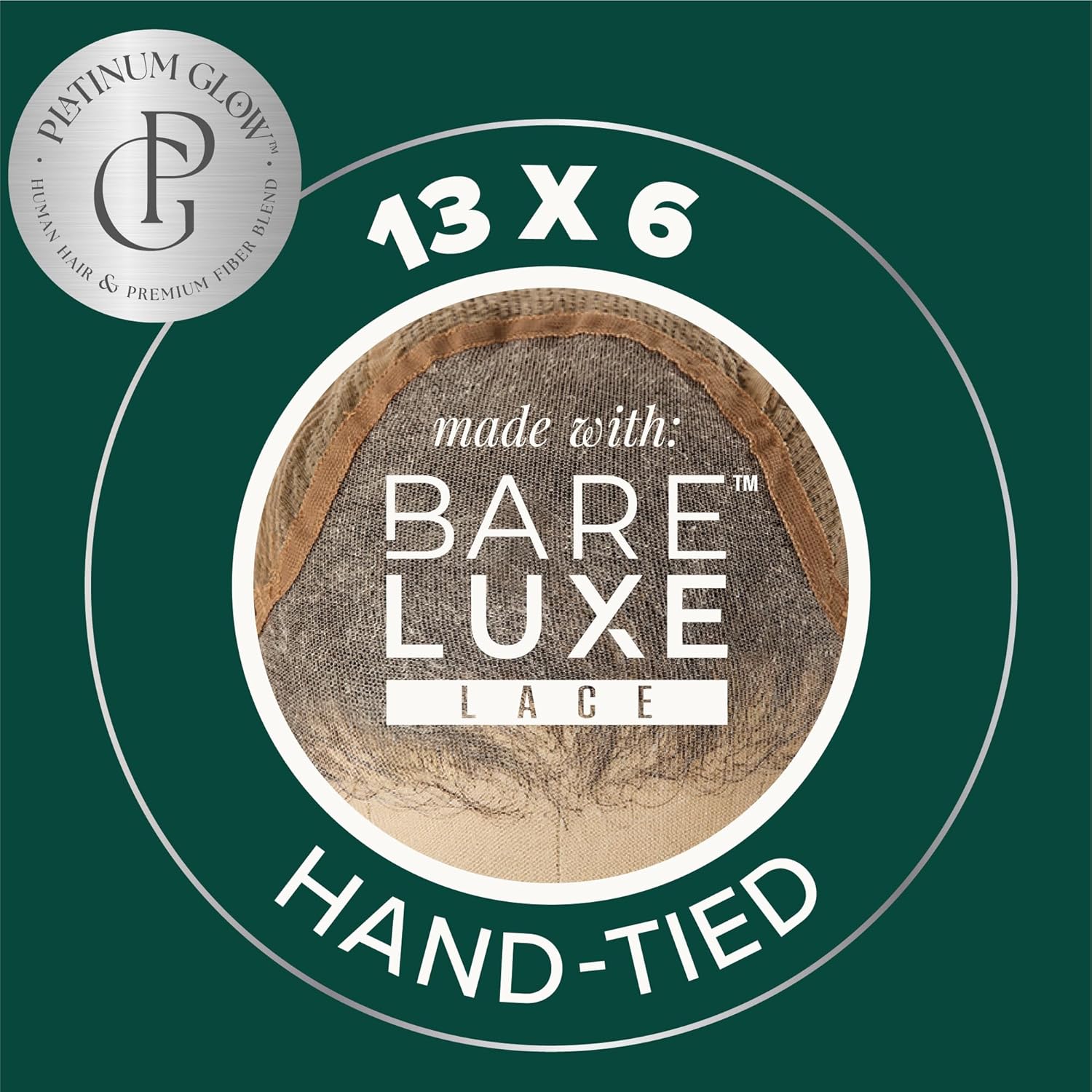 Sensationnel Platinum Glow 13X6 Wig - Amandine Lace frontal Glueless human hair blend Preplucked Hairline (1 JETBLACK)