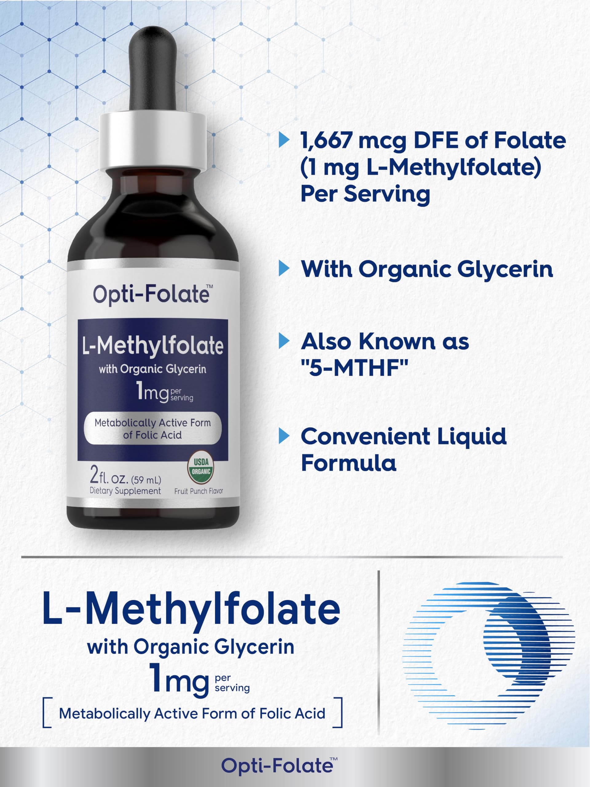 Carlyle L-Methylfolate Drops 1mg | 2 Fl Oz | Liquid Sublingual — Amazon image 4