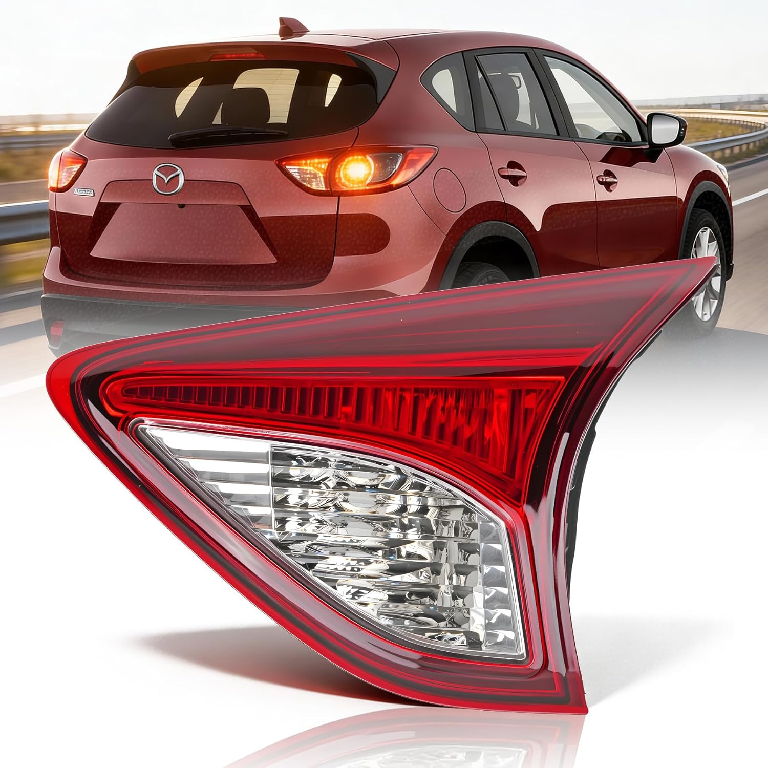 Left Outer Tail Light Assembly for 2013-2016 Mazda CX-5, Driver Side Back Taillight Assembly, OE Style Brake Lamp with Bulb and Harness, Direct Replace #MA2804111