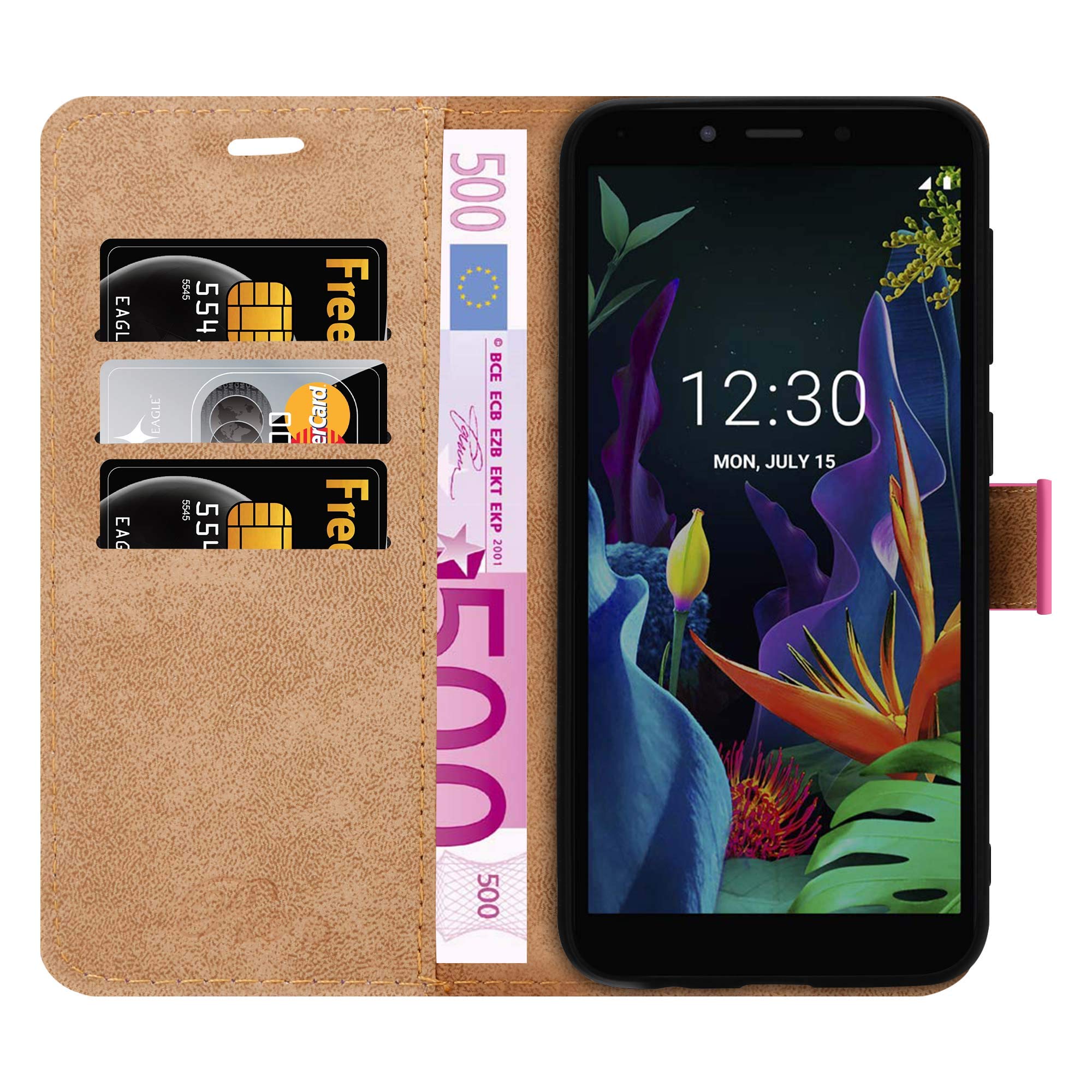 Pixfab Cover LG K20 (2019) Pelle: Custodia Portafoglio Con Magnetica E Slot Carte | Protezione Completa