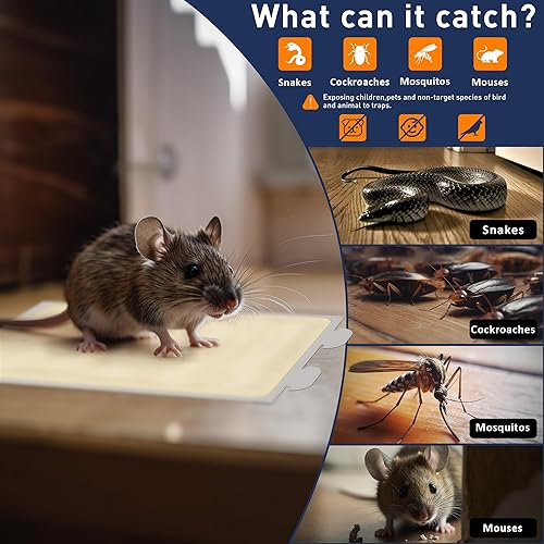 Miniatura 5 de Landisun Trampas para ratones, plagas, trampas de insectos, trampas de pegamento pegajoso, trampas para insectos, trampas para mosquitos, trampas