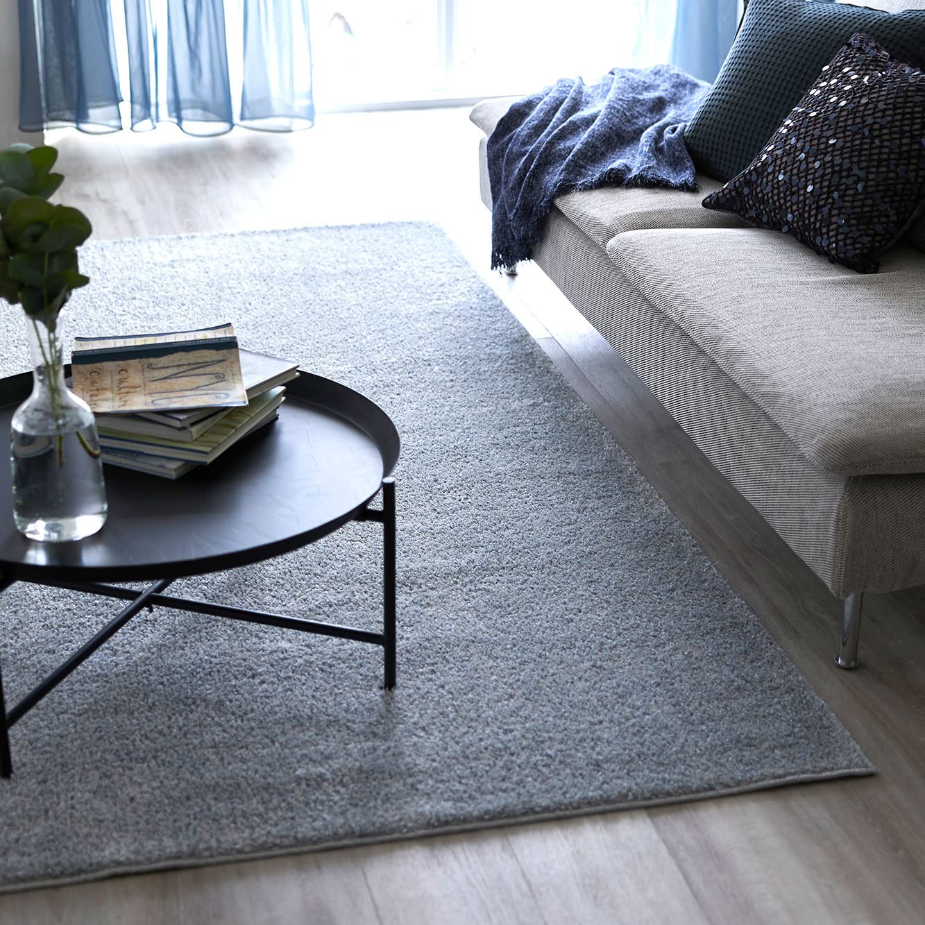 スミノエ 洗える ラグ ルフレ 約幅190×長さ190cm ベージュ 日本製【代引不可】