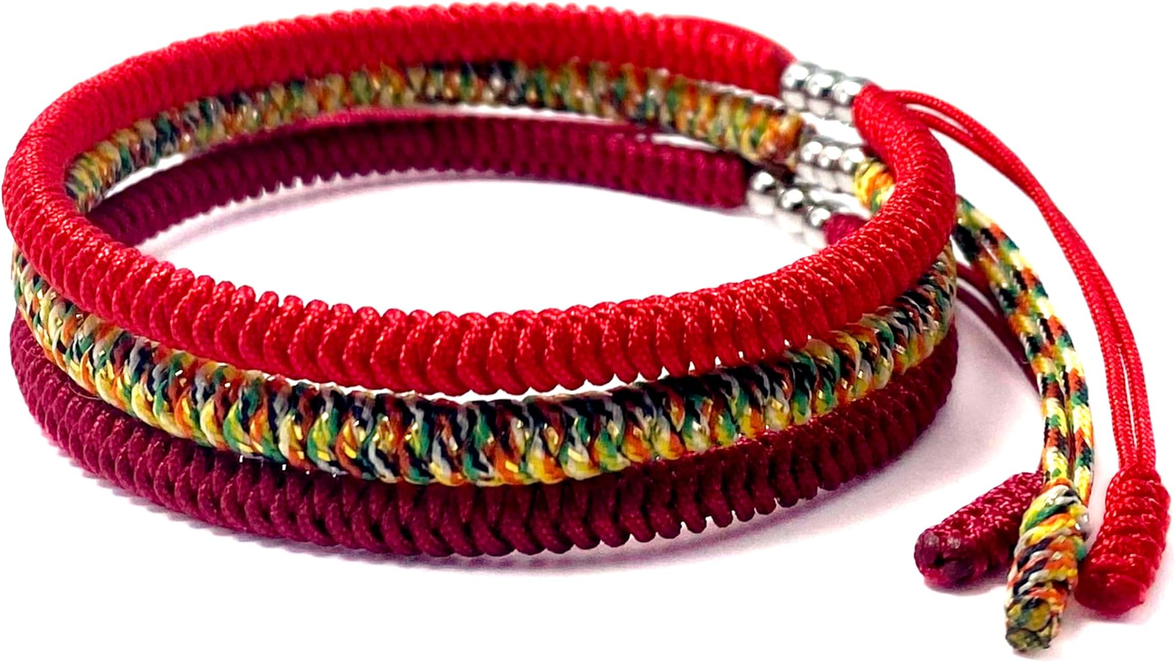 Pack 3 Lucky And Protection Bracelet, Hand Braided Rope Thread, Surfer Bracelet, Wrist Wrap Bracelet, String Rope Bracelet for Him Her, Women Men (Pack 3 Lucky Bracelet)