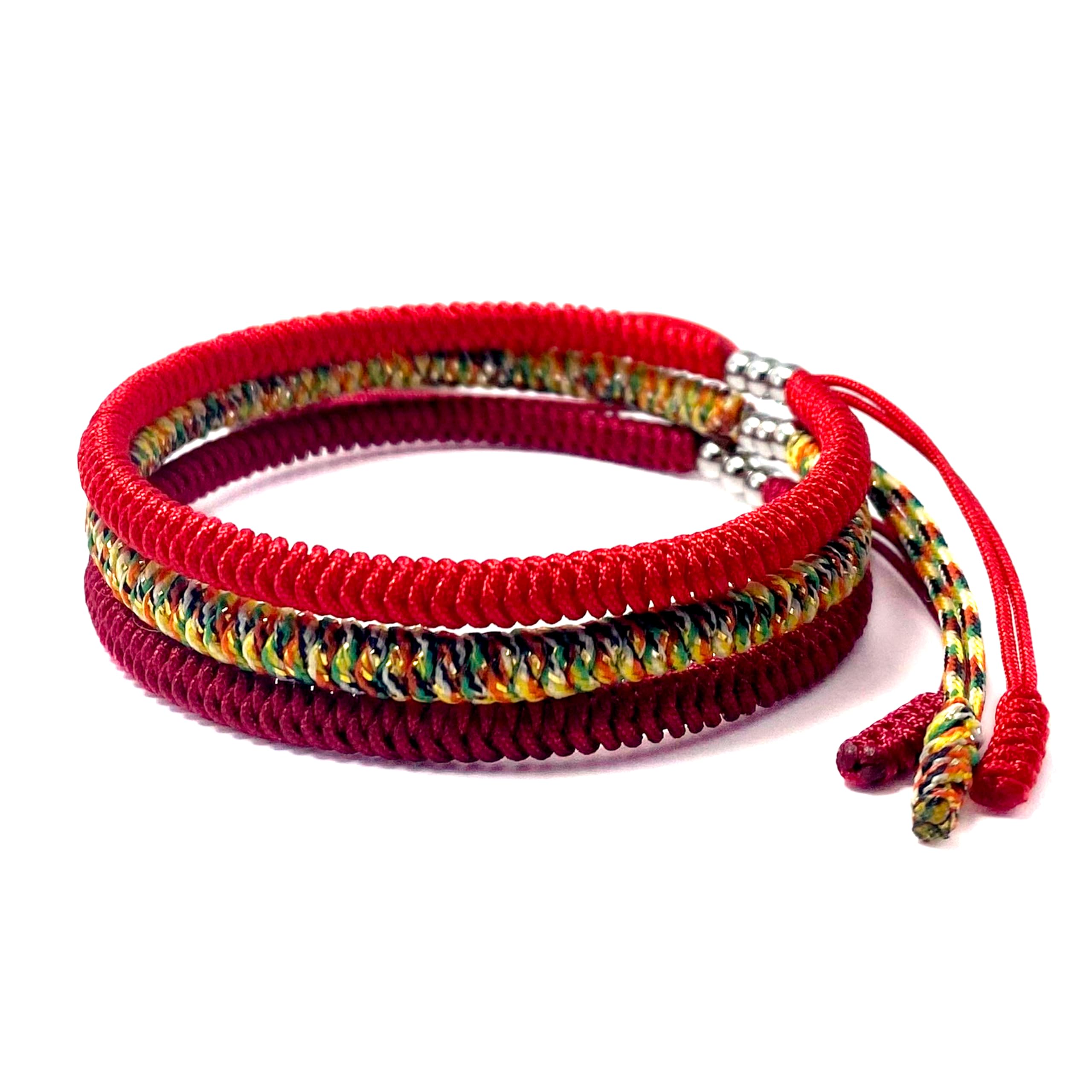 Pack 3 Lucky And Protection Bracelet, Hand Braided Rope Thread, Surfer Bracelet, Wrist Wrap Bracelet, String Rope Bracelet for Him Her, Women Men (Pack 3 Lucky Bracelet)