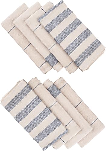 MEEMA Toallas de cocina y paños de cocina, algodón reciclado ecológico, juego de 8, grandes, 20 x 28 pulgadas, tejido súper absorbente, toallas de