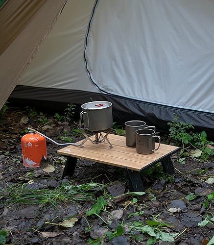 Miniatura 7 de iClimb Mesa plegable ultraligera y compacta para picnic en la playa con bolsa de transporte, dos tamaños (Naturaleza - L)