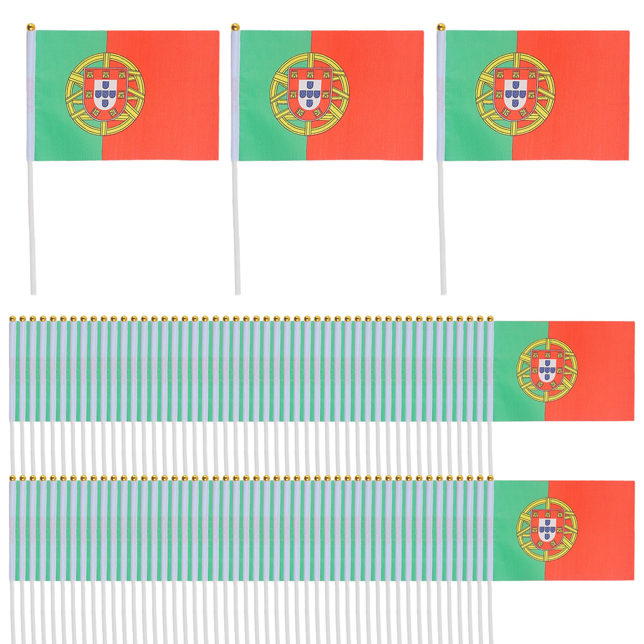Drapeaux du Monde Portugal : lot de 100 mini drapeaux 14x21cm