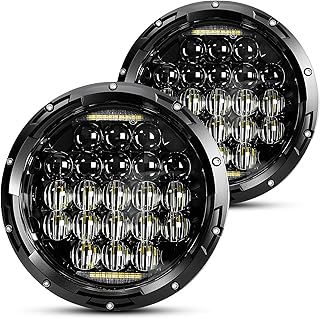 7 Inch Round 5D 130w LED Headlights with DRL Compatible with Jeep Wrangler JK TJ LJ CJ for Motorcycles