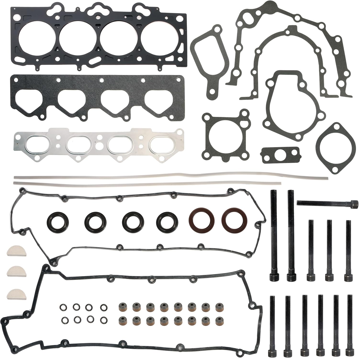 2.0L Engine Head Gasket Set with Head Bolt Kit fit for Hyundai Tucson Tiburon Elantra, fit for Kia Soul Spectra Spectra5 Sportage DOHC L4 16V 2.0L 2001-2010 OE#HS26181PT, ES71313