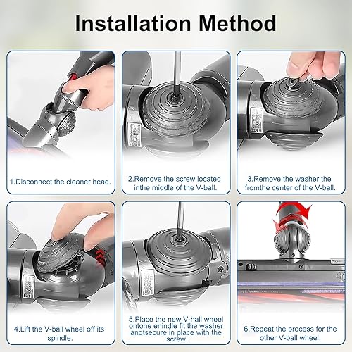 Miniatura 6 de Accesorios de rueda de bola para Dyson V6 V7 V8 V10 V12 DC58 DC59 DC62 DC74 Aspiradora inalámbrica 35W 50W Direct Drive Cleaner Head Wheels Piezas