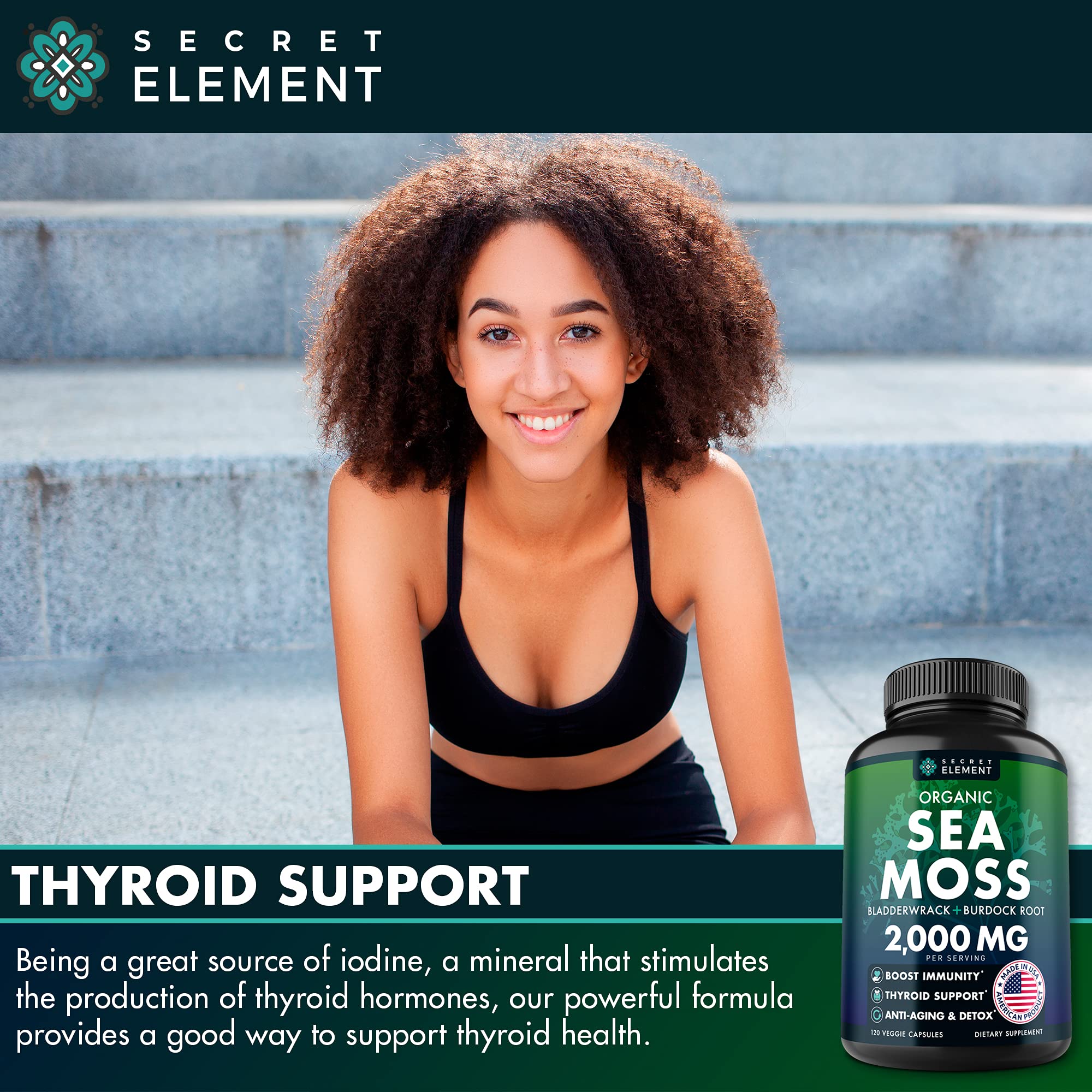 Organic Sea Moss Capsules Burdock Root, Irish Moss and Bladderwrack