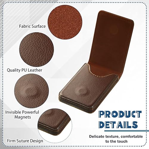 Miniatura 3 de Funda para tarjetas de visita de 4 piezas cartera con bloqueo RFID tarjetero de crédito minimalista piel sintética delgada con cierre magnético para