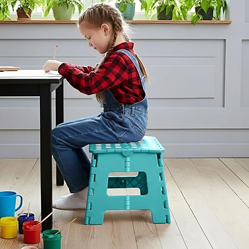 Miniatura 6 de Utopia Home Folding Step Stool - (Pack of 1) Foot Stool with 9 Inch Height - Holds Up to 300 lbs - Lightweight Plastic Foldable Step Stool for Verde