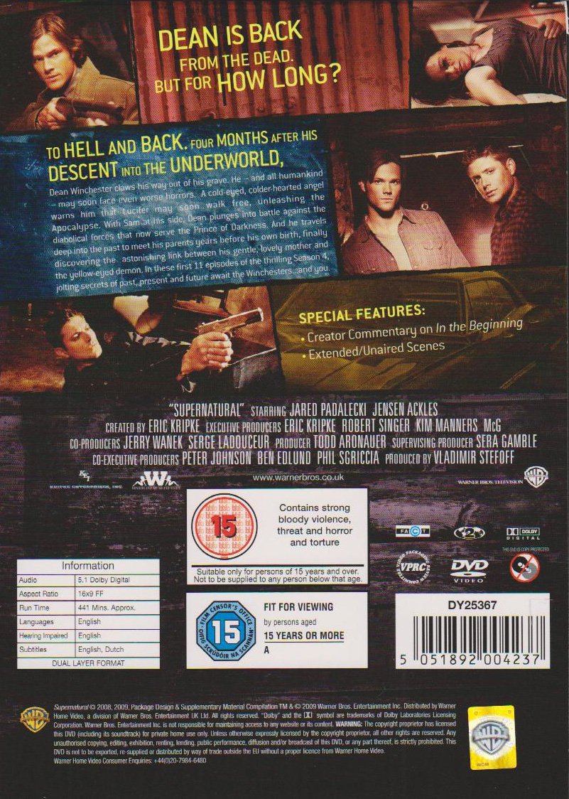 Supernatural - Fourth Season Part 1 [Edizione: Regno Unito] [Edizione: Regno Unito]