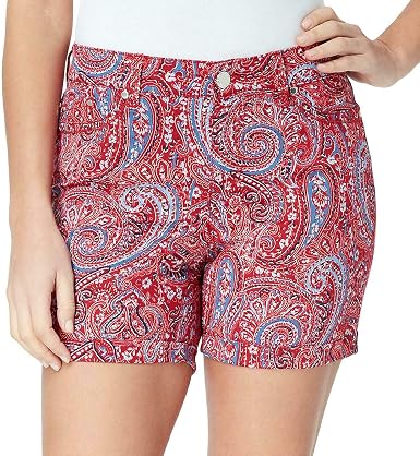 Modern Fit Beige Paisley Print Shorts 