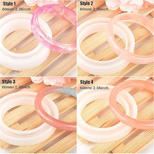 Miniatura 6 de Woohome 15 moldes de resina de silicona para anillos, pulseras, joyas, resina, fundición con cuentagotas de plástico para joyería de resina,