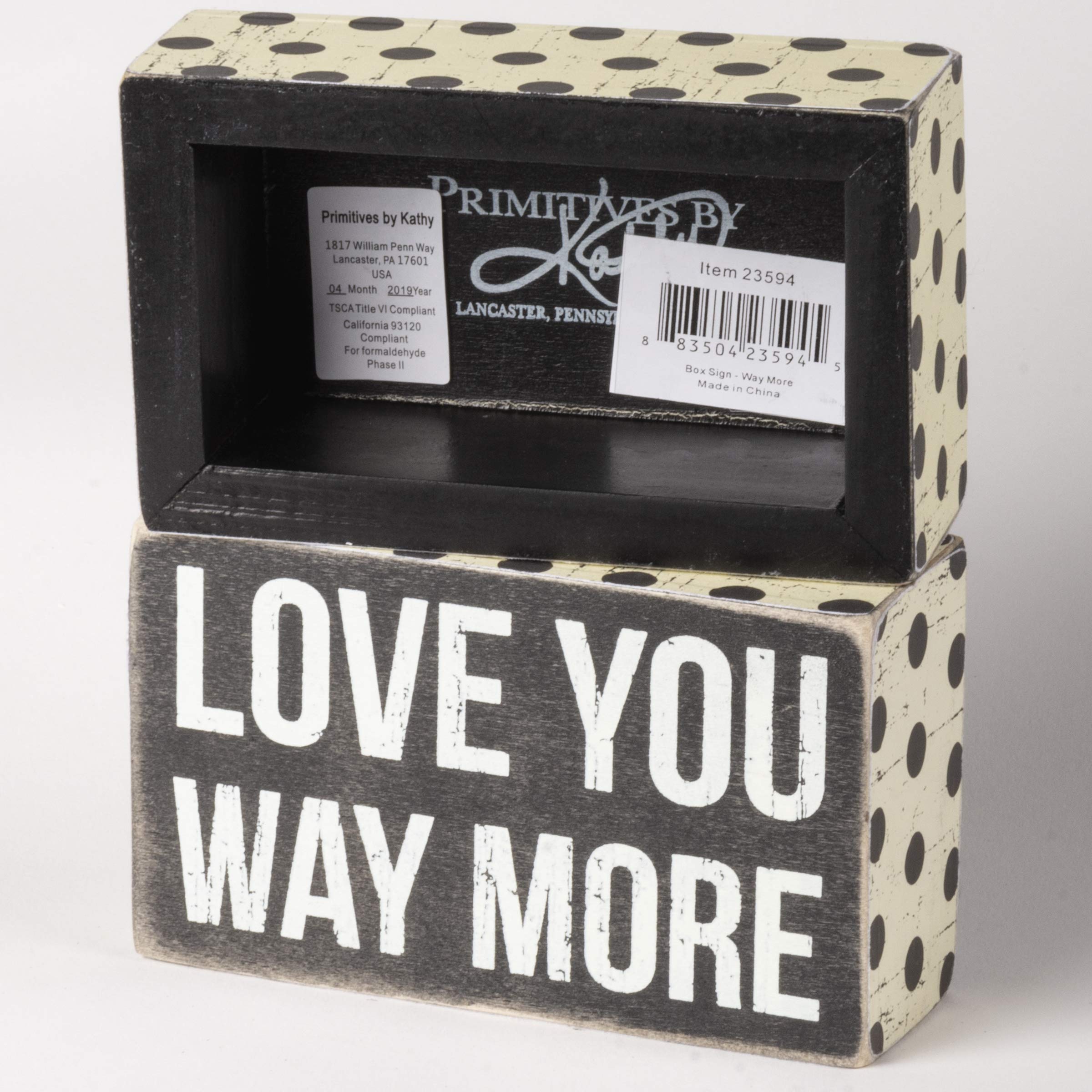 Primitives by Kathy Cartel de caja, madera, papel, Way More, 5 x 3 pulgadas