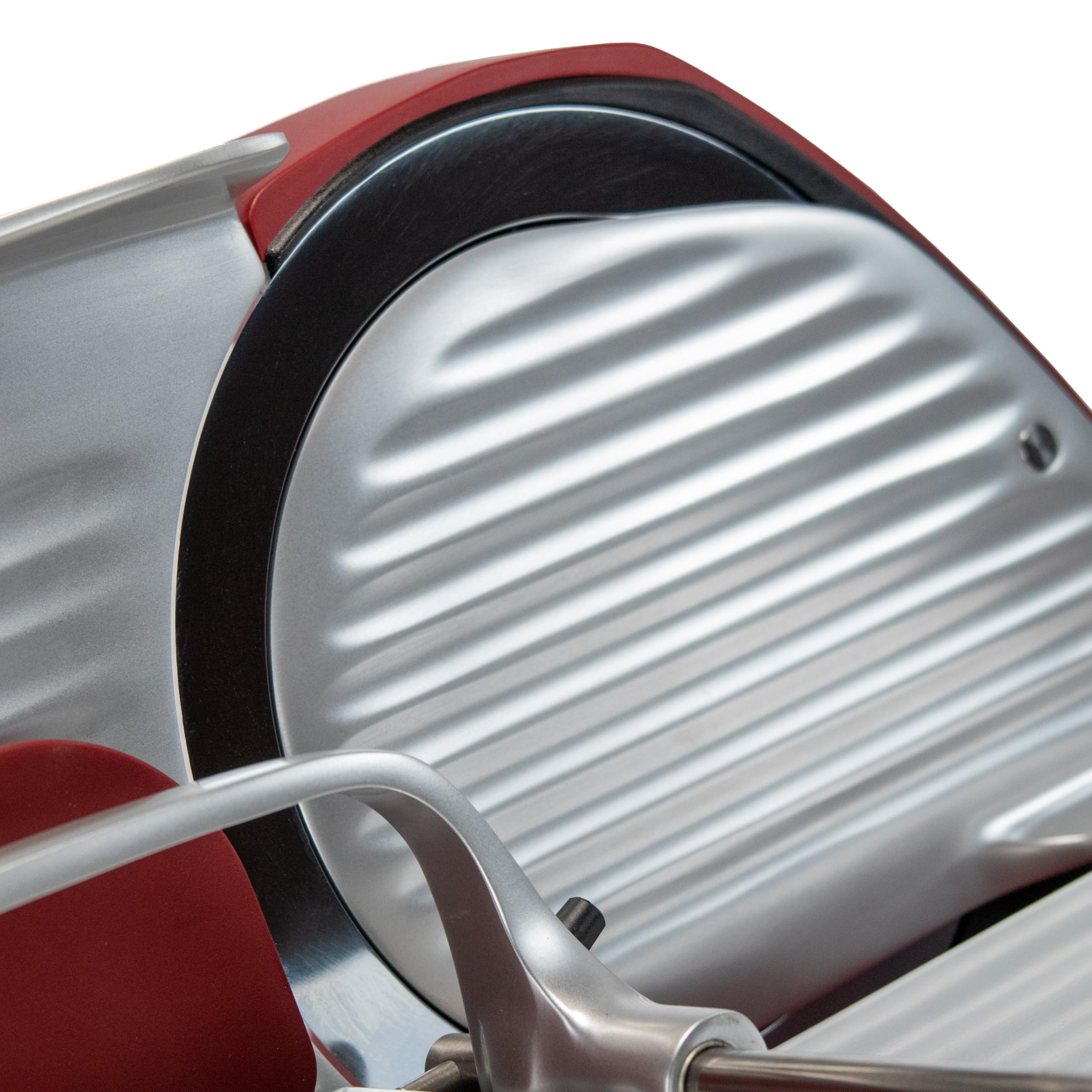 Berkel Home Line 200 Plus Affettatrice - Rosso Opaco - Elettrico & Compatto - Ideale per prosciutto, verdure e formaggi - Affettatrice di design con tagliere in legno di quercia fatto a mano
