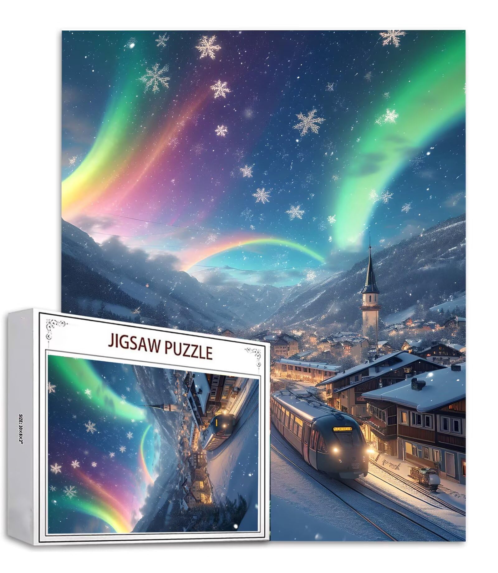 Aurora Puzzle 5000 Teile Kleine Stadt Puzzle Erwachsene, Holzpuzzle Erwachsene, DIY Groß Puzzelmatten, Premium Klassische Wooden Jigsaw, Holzpuzzle ab 14 Jahren für Jungen, Geschenke Mädche S-738