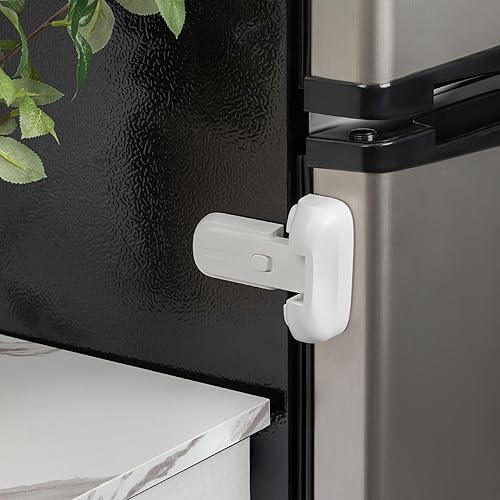Todays Kids Child Proof Refrigerator Lock - Easy to Install Child Lock for Fridge, Open Normal Feature - One Hand Operation Freezer Lock, No Tools Needed - Secure Fridge Lock, Wide Application