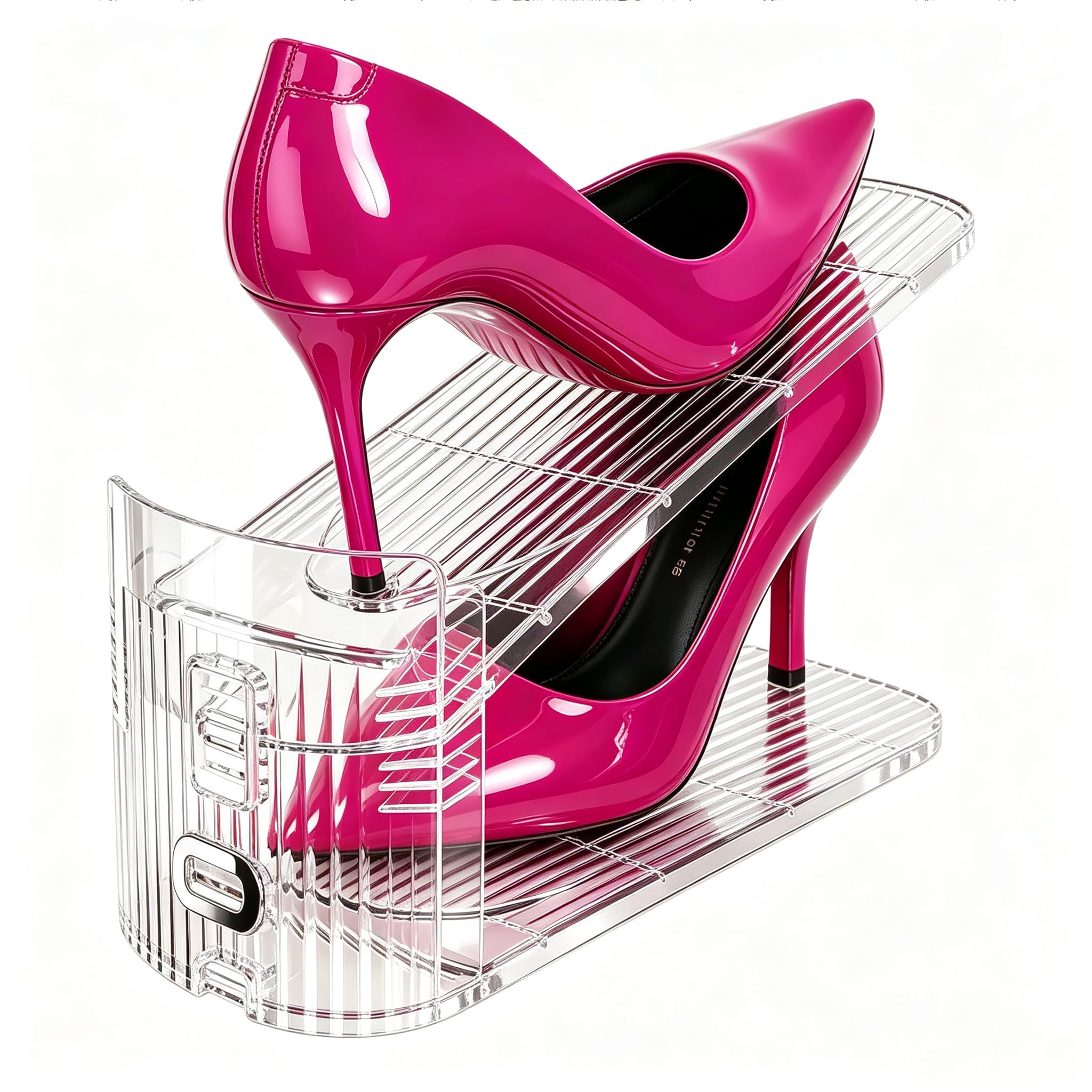 GlSAKE Shoe Organiser Shoe Storage Organiser Clear Shoe Slots Organisers for Closet Adjustable Shoe Rack Holder Space Saver