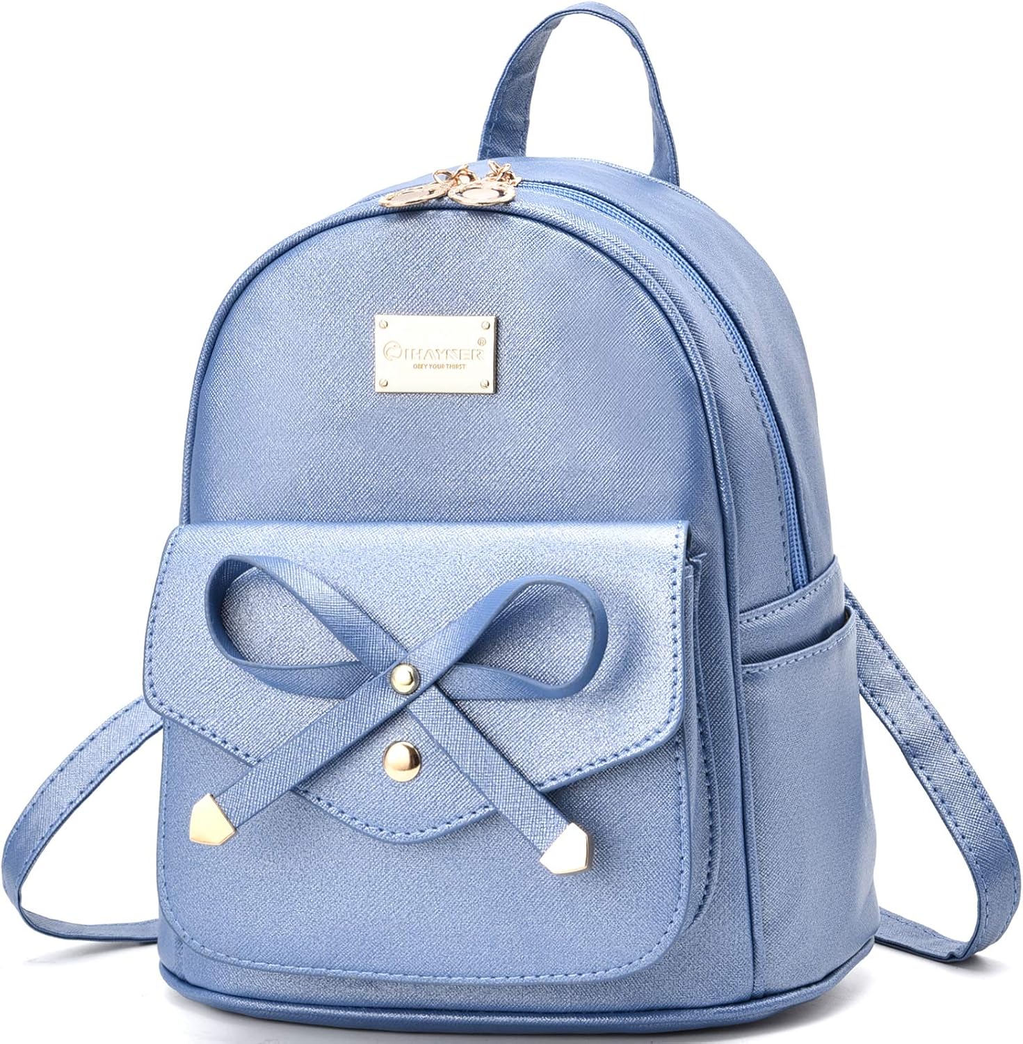 I IHAYNER Girls Bowknot Cute Leather Backpack Mini Backpack Purse for Women