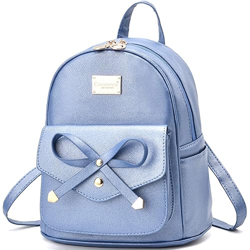 I IHAYNER Girls Bowknot Cute Leather Backpack Mini Backpack Purse