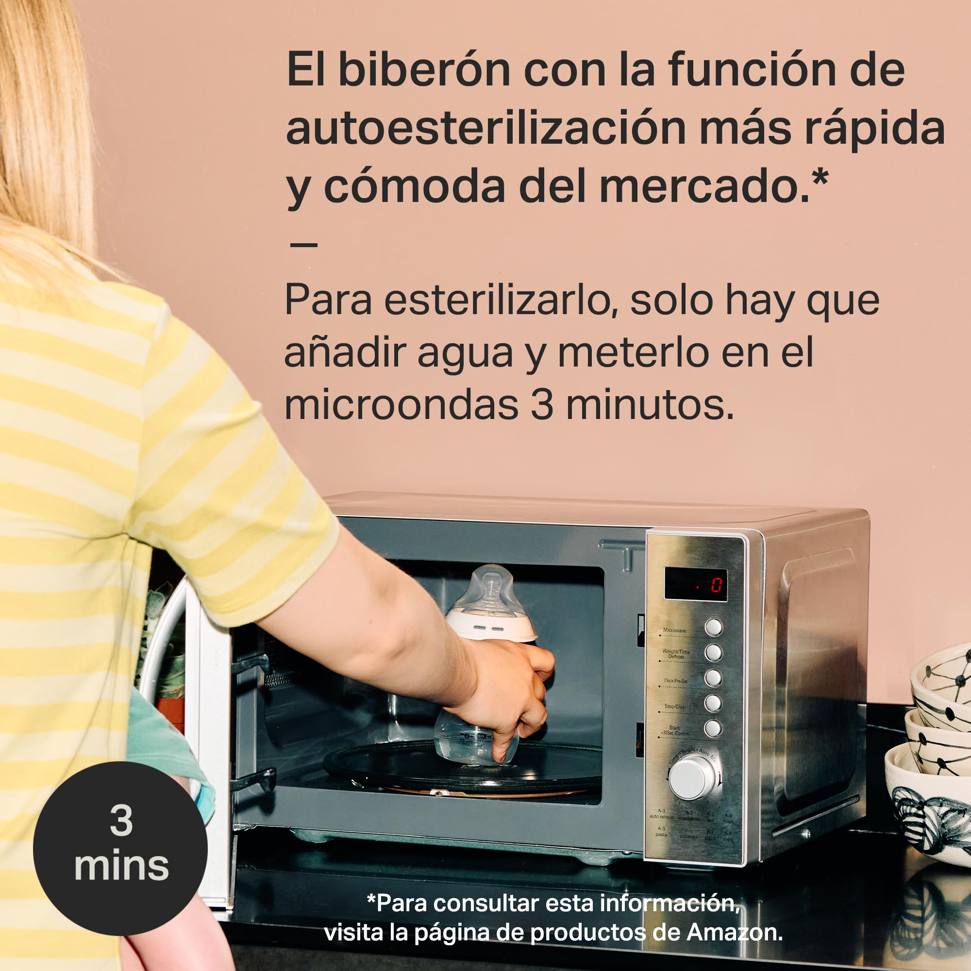 Tommee Tippee Biberones, set Natural Start para recién nacidos, biberón anticólicos de 150 ml y 250 ml, con tetinas ergonómicas para un agarre natural