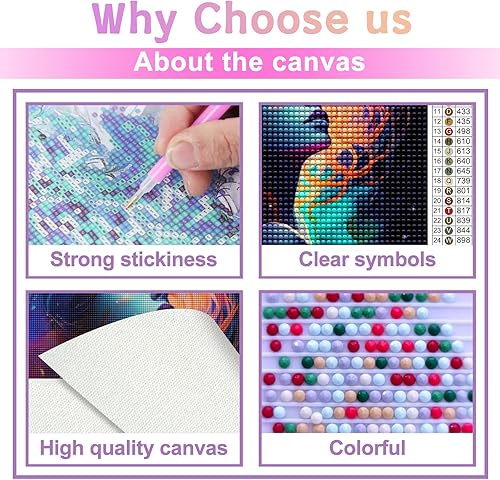 Miniatura 9 de Una mujer africana con cabello de color, hermosos kits de pintura de diamantes para adultos, 5D DIY redondo, punto de cruz, bordado de diamantes de