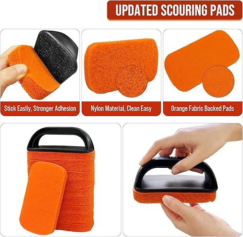 Miniatura 7 de Kit de limpieza de parrilla de 12 piezas para Blackstone, kit de limpieza de parrilla plana antiarañazos para cocina, 10 almohadillas de limpieza y