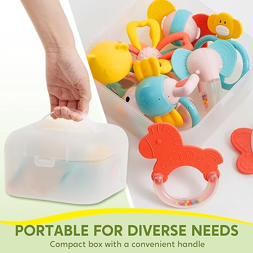 Miniatura 8 de SYNCFUN Juguetes para bebés de 0 a 6 meses, paquete de 10 juguetes de dentición para bebés, mordedores para bebés, mordedores de sonajeros para