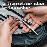 Vista 2 de KeyUnity KP04ST Titanium EDC Bolt Action Pen & KS05 Mosquetón de acero inoxidable Mini Clips Bundle