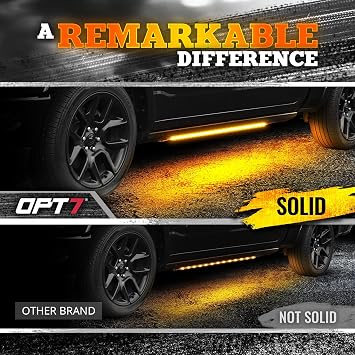 OPT7 4PCS Quantum RGBW Rock Lights with Bluetooth APP and Remote Control + 78 Sidekick Running Board Lights w/Sequential Amber Turn