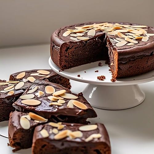 Andy Anand Exquisito pastel de chocolate y almendras de 9 pulgadas: recién hecho en estilo tradicional, deléitese con su textura cremosa y su sabor