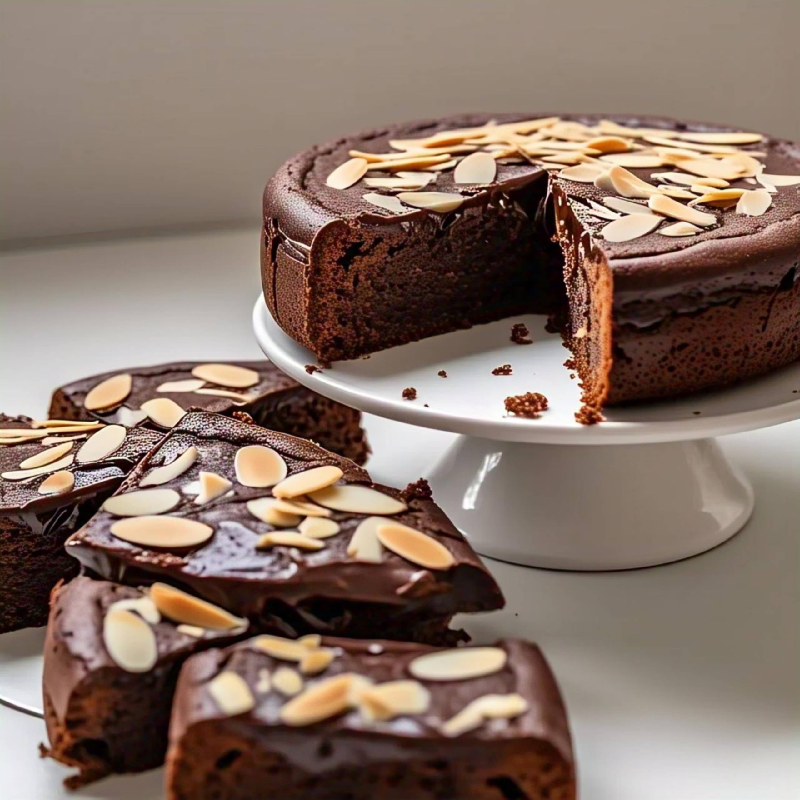 Andy Anand 9" Sugar-Free Chocolate Almond Cake, Sweetened with Stevia, Fresh & Handcrafted, Perfect for Celebrations, 2.5 lbs